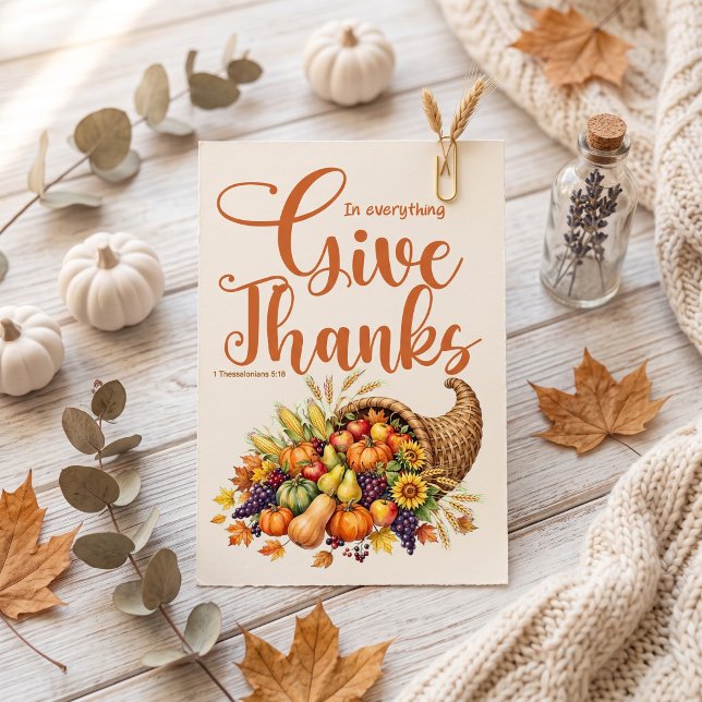 Give thanks Christian Thanksgiving  Postcard (Creator Uploaded)