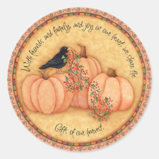 Give Thanks Classic Round Sticker