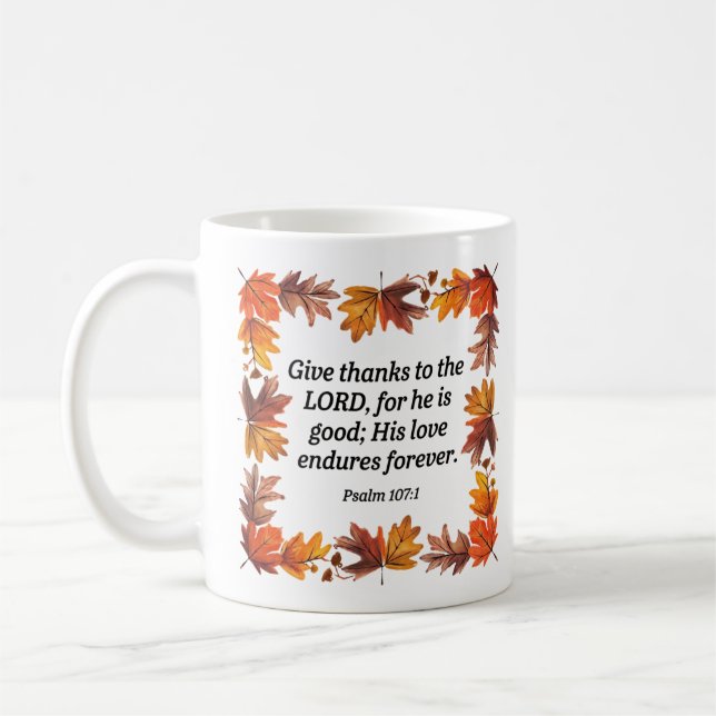 Give Thanks Coffee Mug (Left)