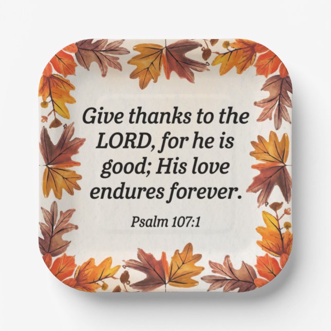 Give Thanks Collection Paper Plate (Front)