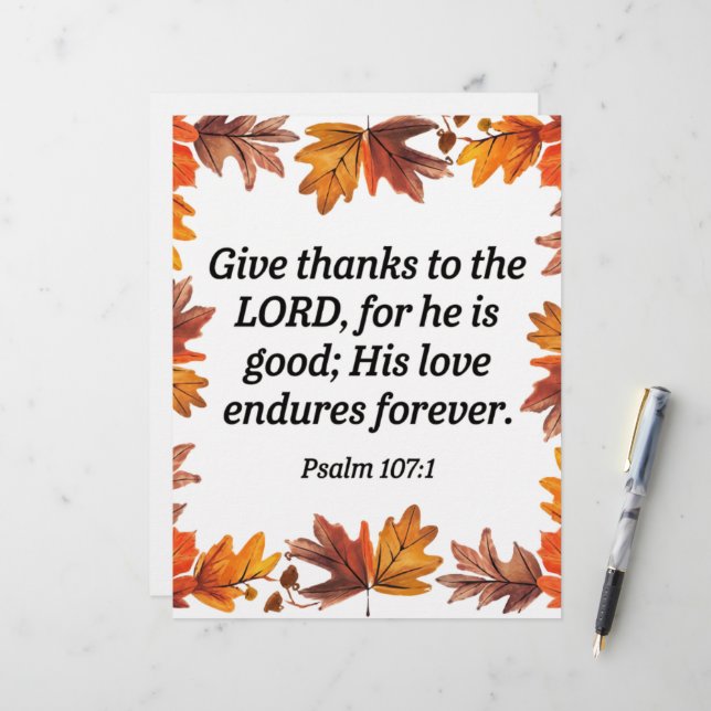 Give Thanks Custom Letterhead (Front/Back In Situ)