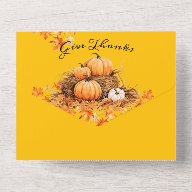 "Give Thanks" Customisable Dinner Invitation (Back)