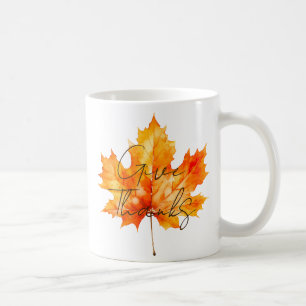 Give Thanks Fall Leaves Thanksgiving Coffee Mug