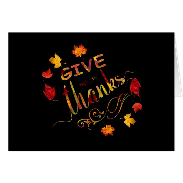 Give Thanks Fall Rustic Thanksgiving Monogram (Front Horizontal)