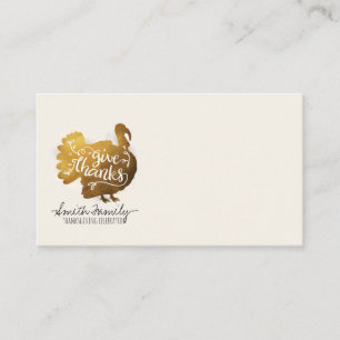 Give Thanks Family Thanksgiving Celebration Place Card