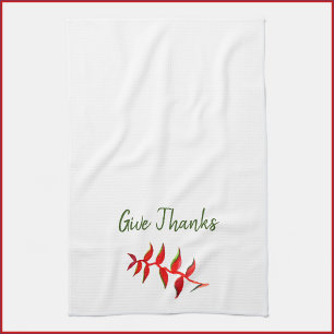 Give Thanks Floral Tea Towel