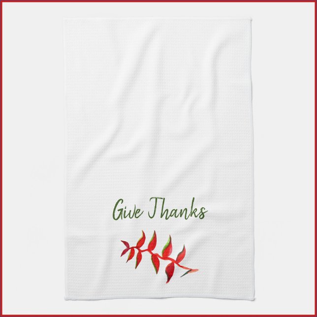 Give Thanks Floral Tea Towel (Creator Uploaded)