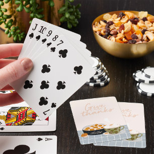 Give Thanks For Cosy Evenings Autumn Treats Playing Cards