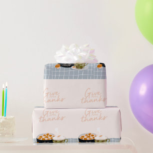 Give Thanks For Cosy Evenings Autumn Treats Wrapping Paper