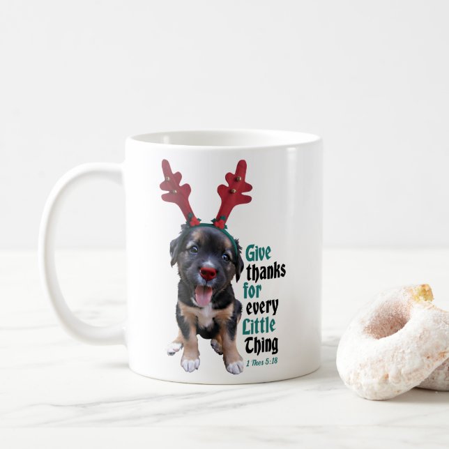 Give thanks for every little thing coffee mug (With Donut)