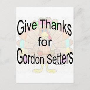 Give Thanks for Gordon Setters Postcard