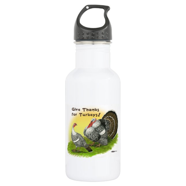 Give Thanks For Turkeys! 532 Ml Water Bottle (Front)