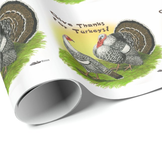 Give Thanks For Turkeys! Wrapping Paper (Roll Corner)