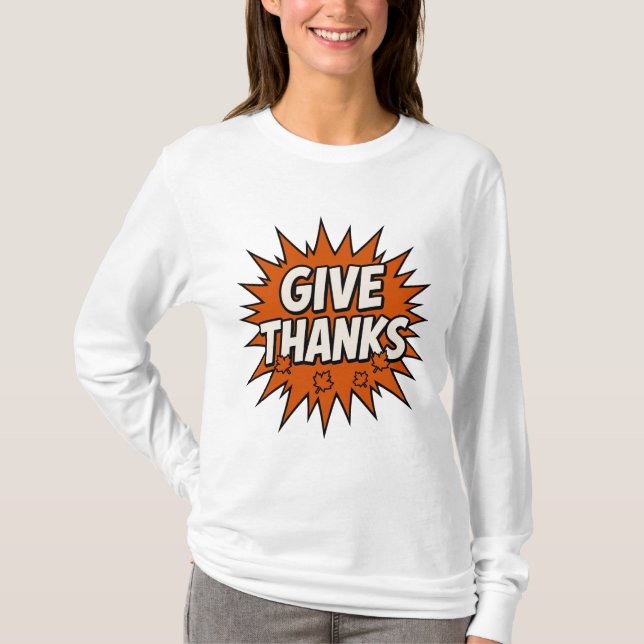 : Give Thanks Grateful Comic Tee (Front)