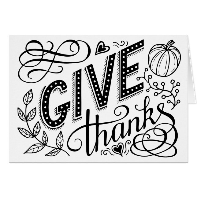 Give thanks hand lettering quote (Front Horizontal)