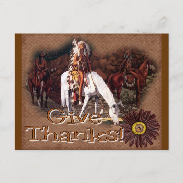 give thanks indian holiday postcard (Front)