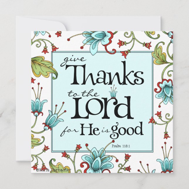 Give Thanks - Invitation or Flat Card (Front)
