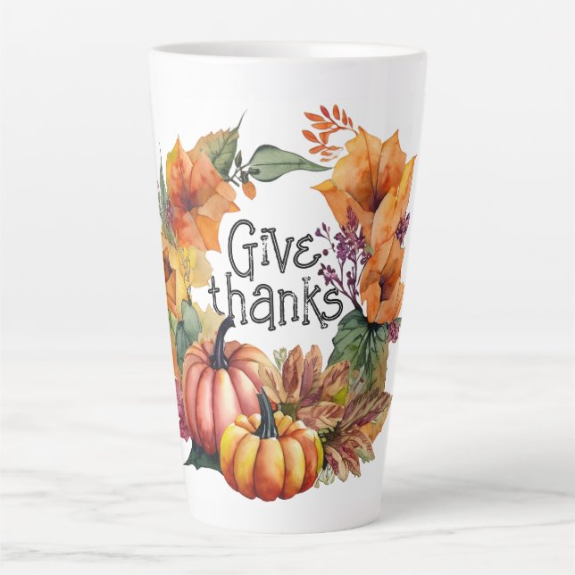 Give Thanks Latte Mug (Front)