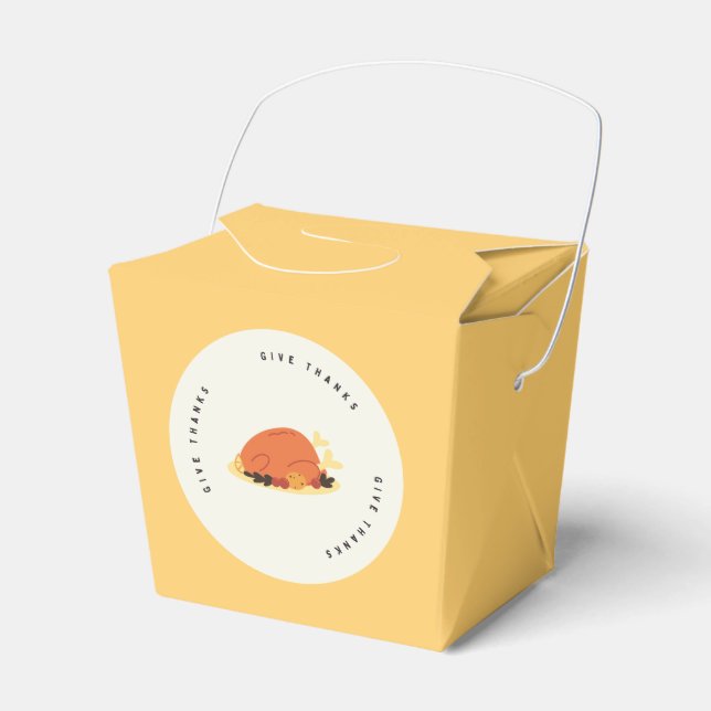 Give thanks message turkey meal favour box (Front Side)