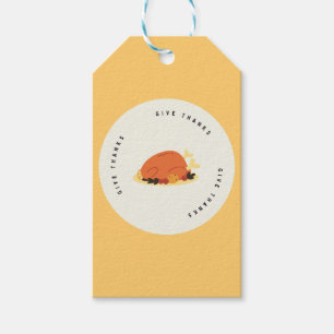 Give thanks message turkey meal gift tags