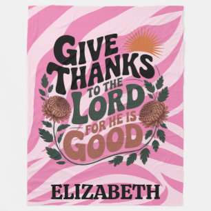 Give Thanks - Personalised Christian Fleece Blanket