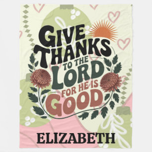 Give Thanks - Personalised Christian Fleece Blanket