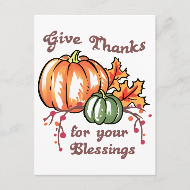 Give Thanks Postcard (Front)