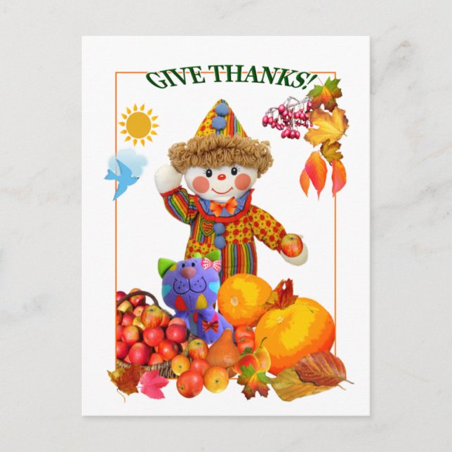 GIVE THANKS! ~ Postcard 4 Kids (Front)