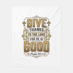 Give Thanks Psalm 107 Vintage Christian Shirt Fleece Blanket
