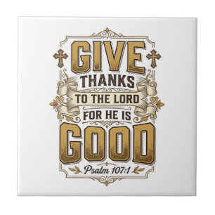 Give Thanks Psalm 107 Vintage Christian Shirt Tile