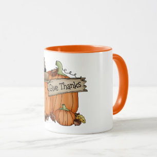 Give Thanks Pumpkin Autumn  Mug