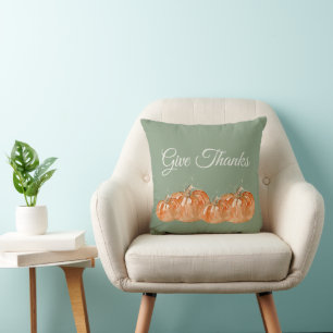 Give Thanks Pumpkin Cushion