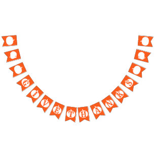 Give Thanks Pumpkin Orange Patterned Thanksgiving Bunting