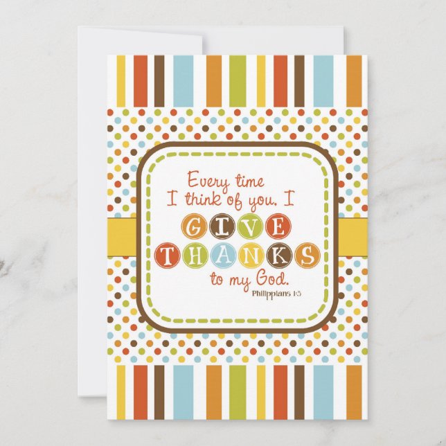 GIVE THANKS Scripture Thanksgiving Card (Front)
