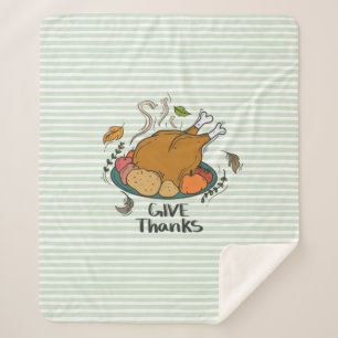 Give Thanks Sherpa Blanket
