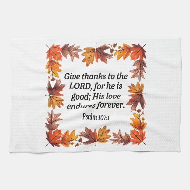 Give thanks tea towel (Horizontal)