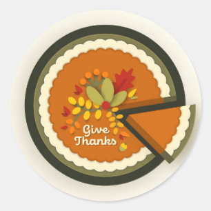 Give Thanks Thanksgiving Classic Round Sticker