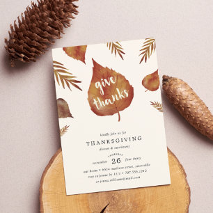 Give Thanks   Thanksgiving Dinner Invitation