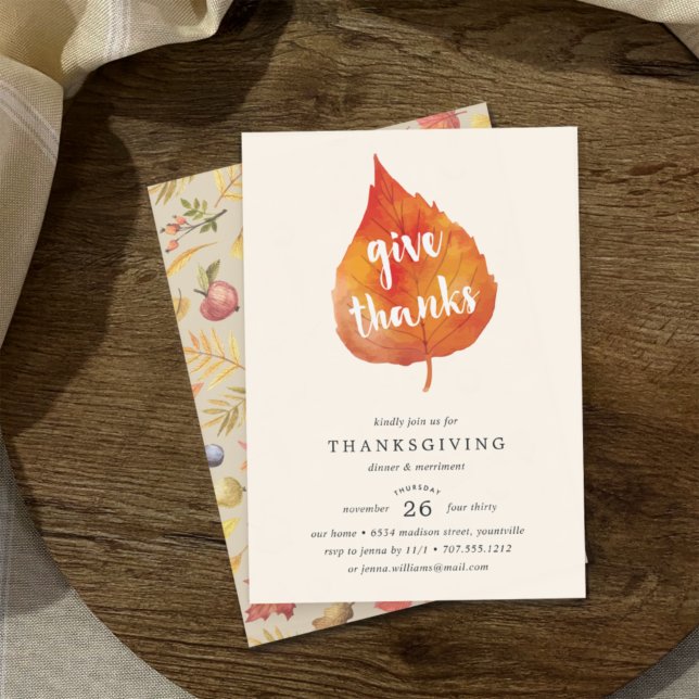 Give Thanks | Thanksgiving Dinner Invitation (Creator Uploaded)