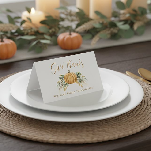 Give Thanks Thanksgiving Gratitude Place Card (Creator Uploaded)