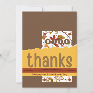Give Thanks Thanksgiving greeting card