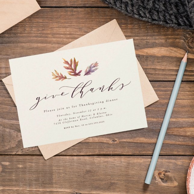 Give thanks Thanksgiving invitation (Creator Uploaded)