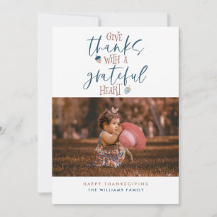 Give Thanks Thanksgiving Photo Card