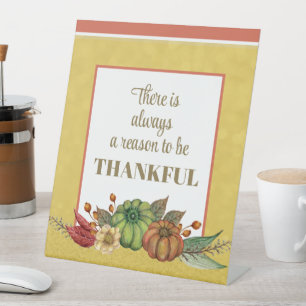 Give Thanks! Thanksgiving table Pedestal Sign