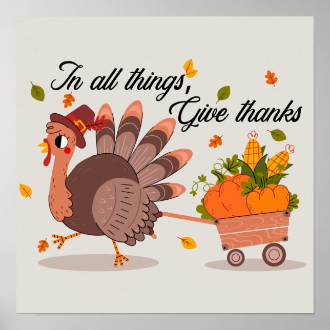 give thanks Thanksgiving turkey Poster (Front)
