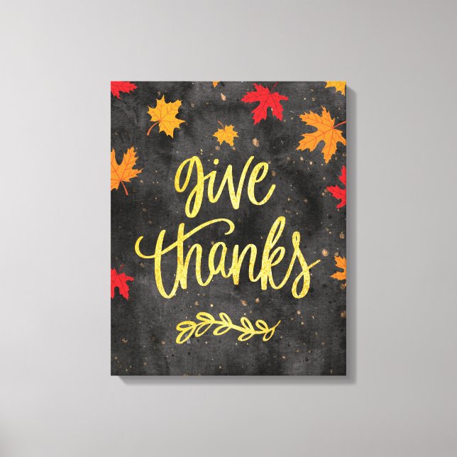 Give Thanks, Thanksgiving Wall Art (Front)