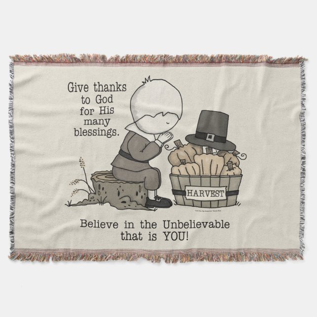 Give Thanks Throw Blanket (Front)