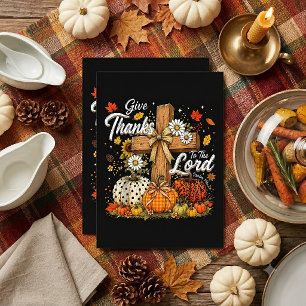 Give Thanks to The Lord Autumn Fall Season Invitation