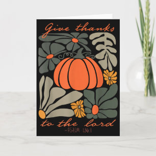 Give Thanks To The Lord Boho Floral Christian Than Card