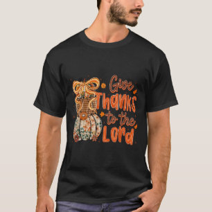 Give Thanks To The Lord Fall Christian Cross Coque T-Shirt